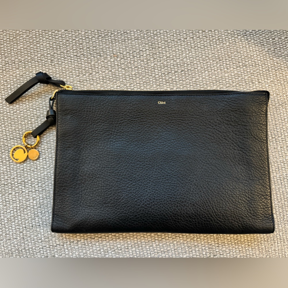 Chloe Alphabet Flat Pouch Clutch